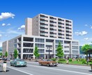 人の記憶に残る外観パースを作成します 何処とも似ていない手描き風添景の外観パースを作成！ イメージ1