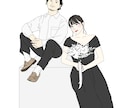 結婚式用のイラストやご家族とのイラストを作成します 思い出を形に残したい方へ、似顔絵イラストを作成いたします！ イメージ5
