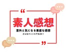 何でも感想を言います 意外ともらえない率直な感想を伝えます!!! イメージ1