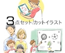 格安セット商用可！わかりやすい挿絵イラスト描きます 全身 背景 小物指定も無料！シンプルで伝わる説明カットです イメージ2