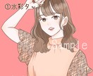 商用可♪可愛くおしゃれな似顔絵・イラスト描きます SNS・動画・ブログ用イラスト♪水彩orレトロ選べる画風！ イメージ4