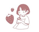 個性的なゆるっとしたアイコンを描きます ☆ゆる可愛い女の子でSNSをアピールしましょう☆ イメージ7