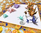 友禅和紙で鶴や亀を折ります ✳︎京都の和紙を取り寄せてさまざまな鶴亀を作っています！✳︎ イメージ1