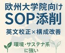 欧州環境系大学院出願用のSOP/MLを添削します 文法から構成、研究計画まで一貫！ イメージ1