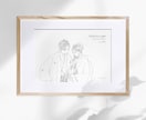 前撮り︱結婚写真からオシャレな線画イラストにします ウェルカムボードや結婚式後も楽しめるシンプルな線画イラストを イメージ9
