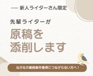 新人さん限定！先輩ライターが貴方の原稿を添削します ブラッシュアップして継続案件獲得につなげよう！ イメージ1