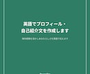 英語でプロフィール・自己紹介文を作成します 海外経験を活かしあなたらしさを英語で伝えます イメージ1