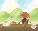 ゆるくてかわいい一枚絵を描きます キャラクター・食べ物・背景までやさしい雰囲気で描きます イメージ4