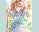 アナログで水彩イラスト描きます かわいいほわほわ水彩や闇を感じるイラスト！プレゼント用にも！ イメージ2