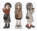 まんまるおめめがかわいい全身絵の単体を描きます ＋2000円で商用利用可！ブログや動画作成のワンポイントに♪ イメージ1
