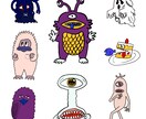 ポップでちょっと変なキャラクター描きます 世界に一つのキモカワキャラクター イメージ1