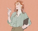 ふんわりおしゃれな女性SNSアイコンを描きます 女性の表情、仕草、ファッション、髪型にこだわったイラスト制作 イメージ2