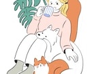 シンプルな線と色で人物や動物のイラストを描きます 【商用利用OK】オリジナリティのあるイラストでブランド力UP イメージ2