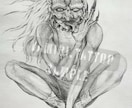 タトゥーデザイン・ブラックアート 描きます 【和✕闇】タトゥーアーティストによるオリジナルアート イメージ6