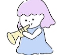 管楽器を吹くゆるかわいいアイコン描きます 管楽器を吹く姿をかわいくデフォルメに イメージ1