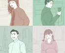 背景のあるラフな似顔絵アイコンを描きます 外国風・ビジネス用・インスタ用など各用途に対応できます イメージ2