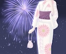 セミオーダー浴衣立ち絵描きます 3種類から選べる浴衣で、あなただけの一枚を。 イメージ5