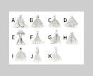 カラー豊富♪オリジナルのドレス色当て用紙作成します ドレスの形やカラー・文章など自由に変更可能♪ イメージ2