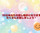 30分あなたの話し相手になります じっくり/30分回数無制限/チャットのみ/ イメージ1