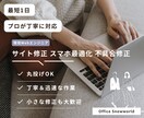 プロが対応！Webサイト修正・改善します 最短1日！デザイン調整から不具合修正まで迅速対応！ イメージ1