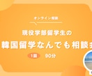韓国留学を考えてる方の相談なんでものります 現役韓国大学生がリアルな韓国留学をお伝えします！90分 イメージ1