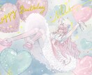 キャラデザからイラストの制作を行います 人外から普通の人間まで様々なキャラクターの作成を行います。 イメージ1