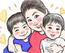 スマホ壁紙用！家族・お子さんの似顔絵画像作ります 似顔絵歴15年以上のベテラン作家がほんわかそっくりに描きます イメージ5