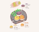 手描きイラストで商品の紹介いたします 食べてみたい!美味しそう!伝わる商品紹介作りをお手伝い♪ イメージ1