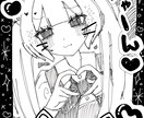 チェキ風の白黒イラストをラフにかわいく描きます あなたのキャラクターがチェキ風イラストに！ イメージ3
