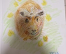ペットちゃんの似顔絵をクレヨンで色紙にかきます ペットちゃんの性格や雰囲気に合わせてイラストを描きます イメージ4