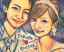 結婚式のテーマにあったお二人の似顔絵を描きます ウェルカムボードや両親への記念品にピッタリの似顔絵を描きます イメージ2