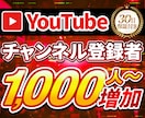 YouTubeチャンネル登録者1000人〜増えます 【30日間保証】最高品質！収益化／伸び悩みに改善！ イメージ1