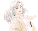 商用〇かわいい女性のシンプルなイラストを描きます 挿絵やアイコンに使用可能な愛嬌のあるかわいい女の子です イメージ3