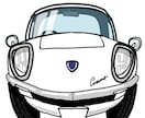 あなたのお車を　サンプル(丸タイプ)のような真正面イラスト作成 イメージ1