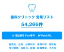 歯科クリニックのリストを即納します 54,266件｜営業法人データ（電話・FAX・HP情報含む） イメージ1