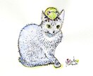 ねことかえるの似顔イラスト　描きます いきものたちのエネルギーを表現します イメージ1