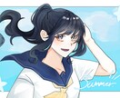 バストアップ1枚絵を作成|簡単背景つけます バストアップの可愛いイラストを描きます イメージ1