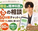 現役精神科医が60分チャットで心の悩みを聞きます 60分、何度でも。心の悩みを一緒に整理します イメージ1