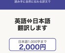 英語⇔日本語を2,000円で翻訳します 日本語1,000文字・英語400語まで対応 イメージ1