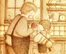 クラシックな絵本風イラスト制作いたします 世界に一枚のオリジナル☆大切な場面にイラストのお花添えます♪ イメージ1