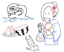 追加料金なし！ポップなカットイラストお描きします チラシ、HP、年賀状、その他印刷物のちょっとした隙間にも◎ イメージ5