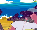 音楽聴いてビール飲んで楽しくなるイラスト描きます この変なキャラがのんびりと登場するイラストです。 イメージ4