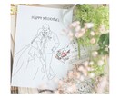 写真から上品な線画ウェディングイラストを制作します 【結婚式専門・修正無制限】初回3名様限定☆オプション1つ無料 イメージ1