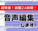 超特急！BGM・音声編集します 【納期24時間の超特急！ 】5分以内の音声を編集代行します。 イメージ1