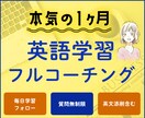 １ヶ月集中コース！英語学習をフルコーチングします 【毎日学習フォロー】【質問無制限】TOEIC・英検にも対応 イメージ1