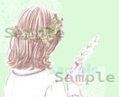 ふわっとやさしい好印象の後ろ姿イラストお描きします 女性に人気♪SNSやブログアイコン等におすすめです！ イメージ8
