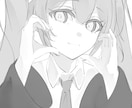 イラスト描きます 白黒でバストアップイラスト描きます イメージ1