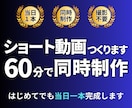 60分でショート動画を同時制作し当日に仕上げます はじめてでも当日一本完成します イメージ1