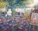 印象派のようなタッチのプロの画家が油絵を制作します サイズ：F3/額付/表紙絵/贈答用/お部屋やオフィスに飾る絵 イメージ1