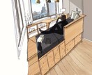 インテリアパースを描きます インテリアのイメージ付けやアートとしていかがでしょうか？ イメージ4
